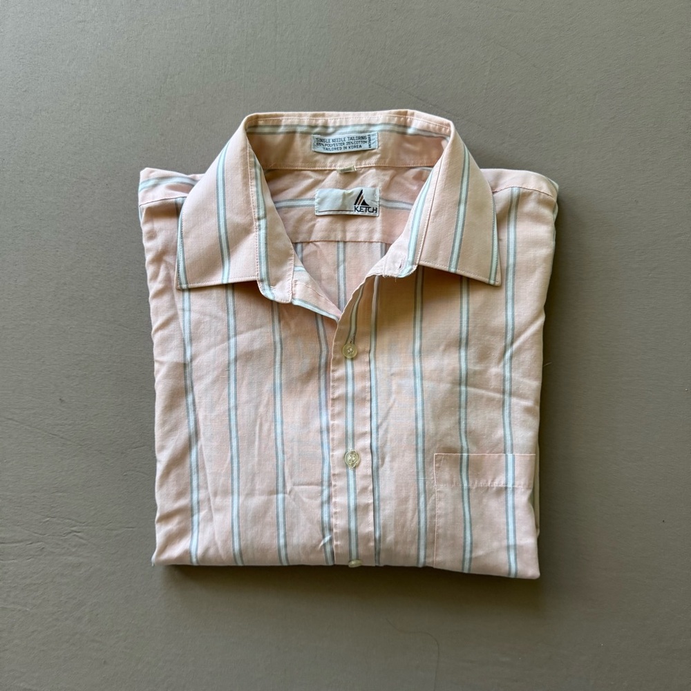 Vintage Ketch Cropped Striped Button Up Shirt